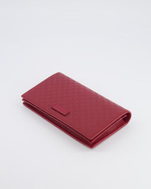 Gucci Red Leather Guccissima Logo Crossbody Wallet Bag