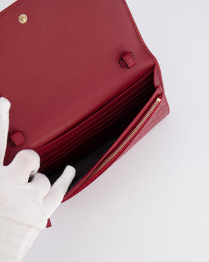 Gucci Red Leather Guccissima Logo Crossbody Wallet Bag