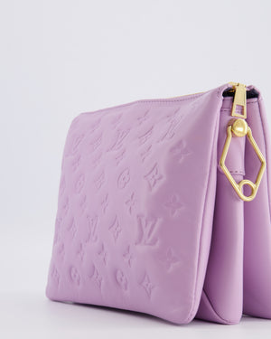 Louis Vuitton Lilac Monogram Lambskin Coussin PM Bag with Gold Hardware and Logo Canvas Strap RRP £3,450