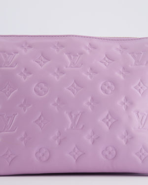 Louis Vuitton Lilac Monogram Lambskin Coussin PM Bag with Gold Hardware and Logo Canvas Strap RRP £3,450