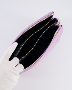Louis Vuitton Lilac Monogram Lambskin Coussin PM Bag with Gold Hardware and Logo Canvas Strap RRP £3,450