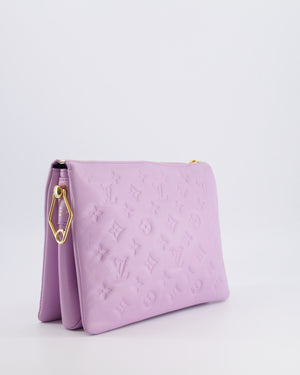 Louis Vuitton Lilac Monogram Lambskin Coussin PM Bag with Gold Hardware and Logo Canvas Strap RRP £3,450