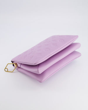 Louis Vuitton Lilac Monogram Lambskin Coussin PM Bag with Gold Hardware and Logo Canvas Strap RRP £3,450