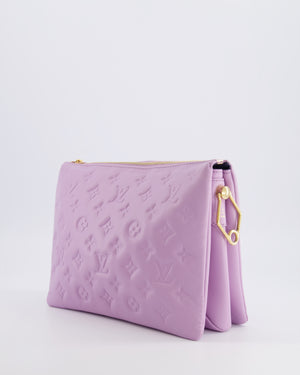 Louis Vuitton Lilac Monogram Lambskin Coussin PM Bag with Gold Hardware and Logo Canvas Strap RRP £3,450