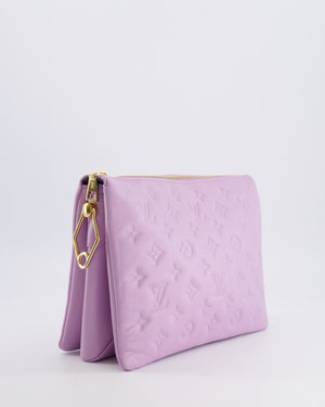 Louis Vuitton Lilac Monogram Lambskin Coussin PM Bag with Gold Hardware and Logo Canvas Strap RRP £3,450