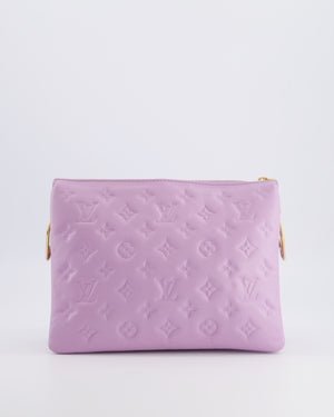 Louis Vuitton Lilac Monogram Lambskin Coussin PM Bag with Gold Hardware and Logo Canvas Strap RRP £3,450
