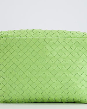 Bottega Veneta Lime Green Intrecciato Crossbody Bag with Black Hardware