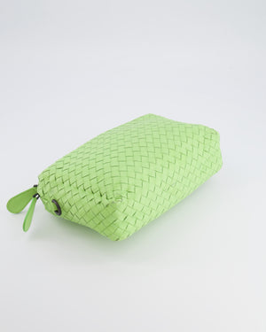Bottega Veneta Lime Green Intrecciato Crossbody Bag with Black Hardware
