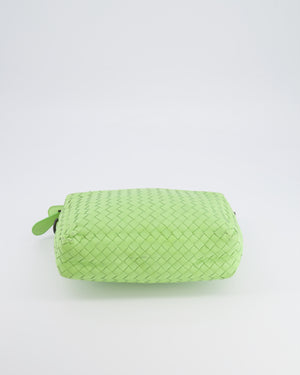 Bottega Veneta Lime Green Intrecciato Crossbody Bag with Black Hardware