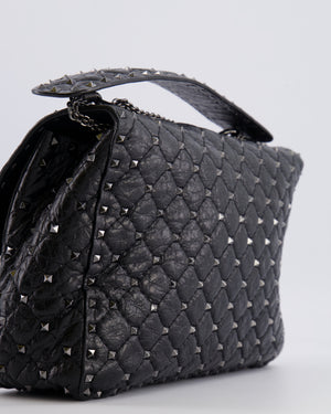 Valentino Black Distressed Leather Large Rockstud Spike Bag RRP £2,850