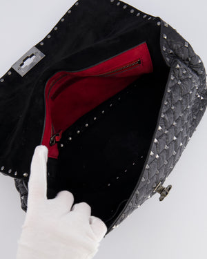 Valentino Black Distressed Leather Large Rockstud Spike Bag RRP £2,850