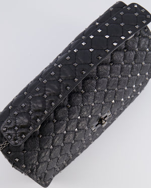 Valentino Black Distressed Leather Large Rockstud Spike Bag RRP £2,850