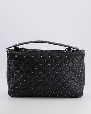 Valentino Black Distressed Leather Large Rockstud Spike Bag RRP £2,850