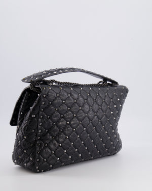 Valentino Black Distressed Leather Large Rockstud Spike Bag RRP £2,850