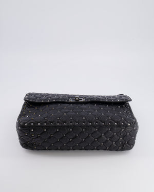 Valentino Black Distressed Leather Large Rockstud Spike Bag RRP £2,850