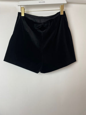 Valentino Black Mini Shorts with Bow Detail Size IT 42 (UK 10)