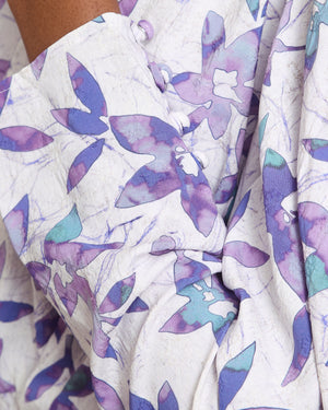 Isabel Marant Purple Pleated Floral Long Sleeve Blouse FR 36 (UK 8)