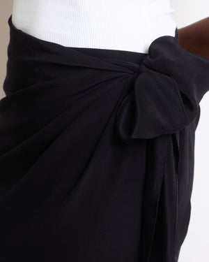 Johanna Ortiz Black Silk Wrap Trousers FR 36 (UK 8)