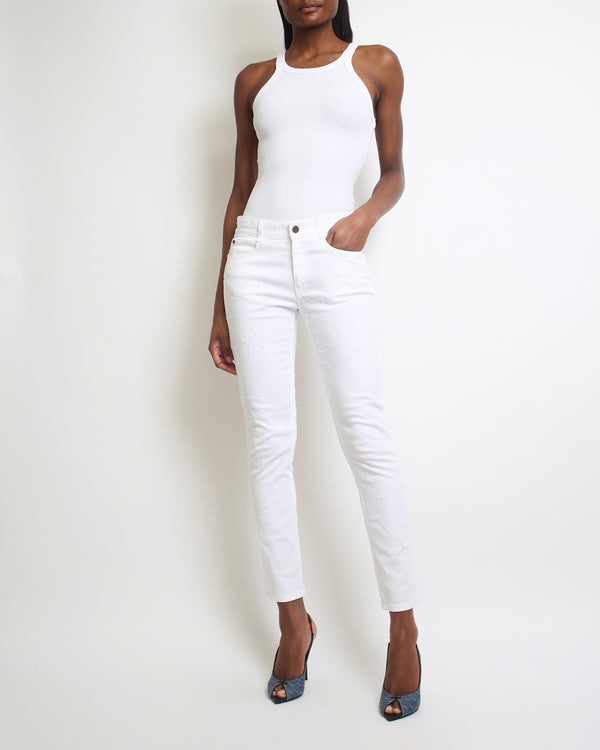 Stella McCartney White Denim Jeans with Star Details Size W26 (UK 6-8)