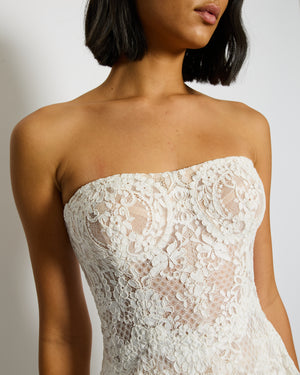 *BRIDAL* Dana Harel for Browns Bride Ivory Lace Floral Wedding Gown Size UK 6