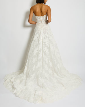 *BRIDAL* Dana Harel for Browns Bride Ivory Lace Floral Wedding Gown Size UK 6