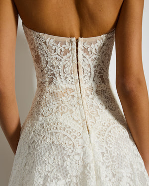 *BRIDAL* Dana Harel for Browns Bride Ivory Lace Floral Wedding Gown Size UK 6