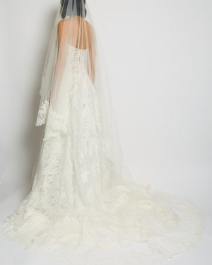 *BRIDAL* Elie Saab for Browns Bride Ivory Lace Floral Veil