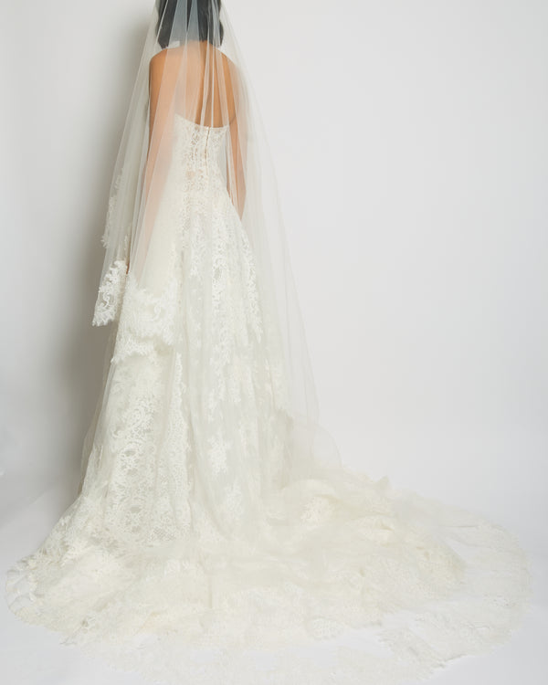 *BRIDAL* Elie Saab for Browns Bride Ivory Lace Floral Veil