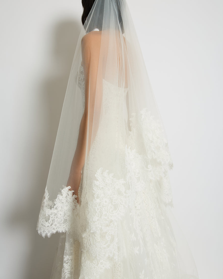*BRIDAL* Elie Saab for Browns Bride Ivory Lace Floral Veil