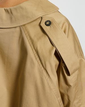 Loewe Beige Cropped Trench Jacket with Ribbed Hemline and Trouser Set Size FR 36 (UK 8) Trouser Size M (UK 10)
