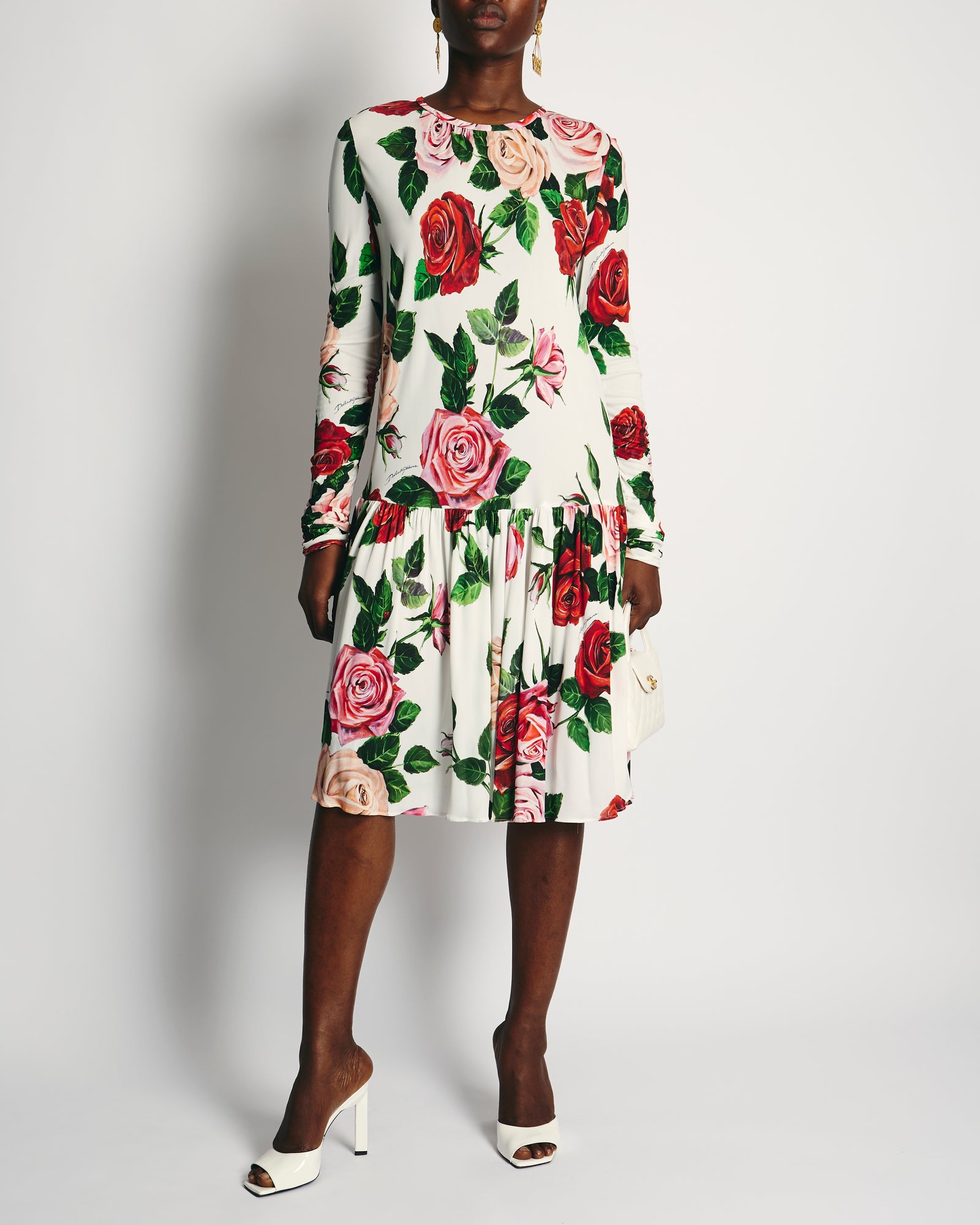 DOLCE＆GABBANA ドレス DOLCE & GABBANA S/S 1990s Floral Lace Up Corset Silk Dress