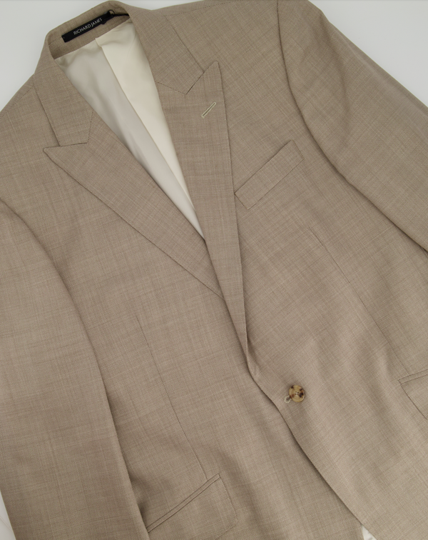 Richard James Light Beige Jacket and Trouser Menswear Suit Size 44R