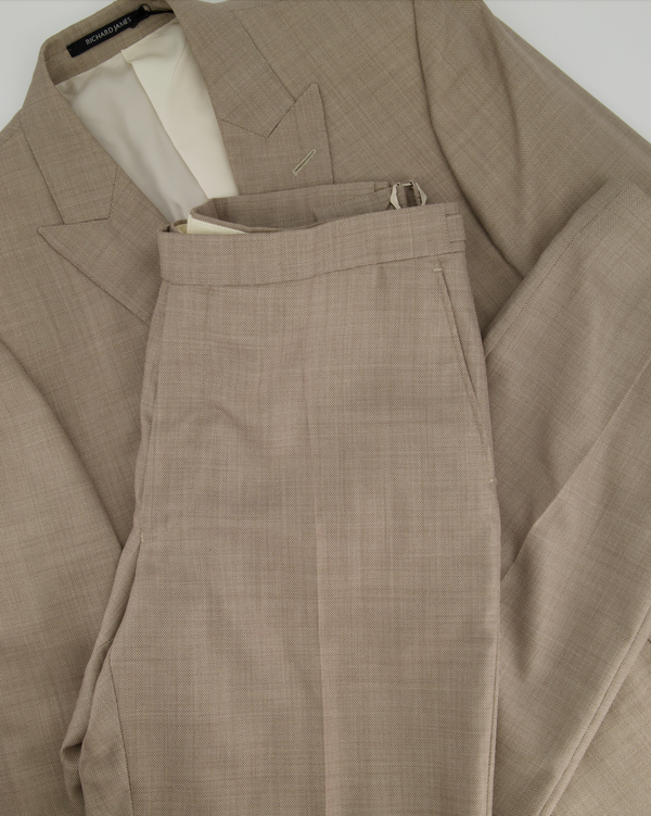 Richard James Light Beige Jacket and Trouser Menswear Suit Size 44R