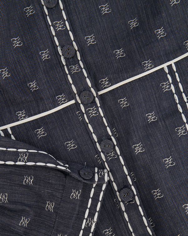 Fendi Blue FF-Embroidered Karligraphy Denim Long Dress Size IT 44 (UK 12) RRP £2,950
