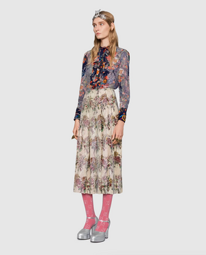 Gucci Floral Bouquet Print with Crystals Skirt IT 38 (UK 6) RRP £2250