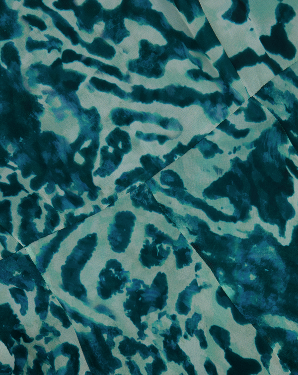 Max Mara Teal Blue Abstract Printed Chiffon Maxi Dress FR 38 (UK 10) RRP £1,150