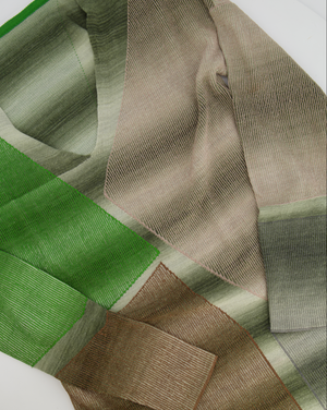 Missoni Grey and Green Metallic Knitted Long-Sleeve Dress Size IT 40 (UK 8)