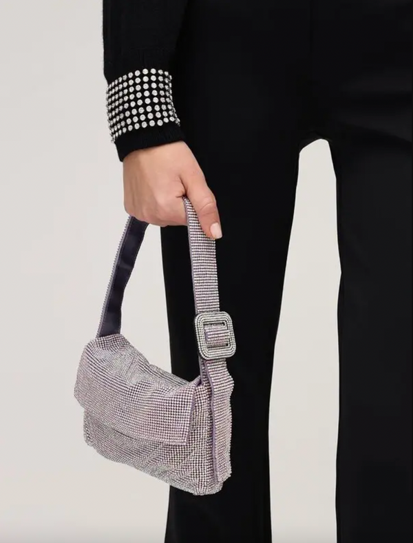 Benedetta Bruzziches Lilac Crystal Embellished Vitty La Mignon Shoulder Bag RRP £660