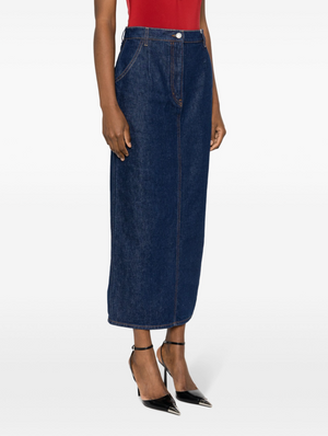 Magda Butrym Blue Denim High-Waisted Maxi Skirt Size FR 36 (UK 8) RRP £500