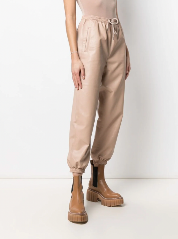 Stella Mccartney Beige Faux Leather Kira Trousers Size IT 38 (UK 6) RRP £550
