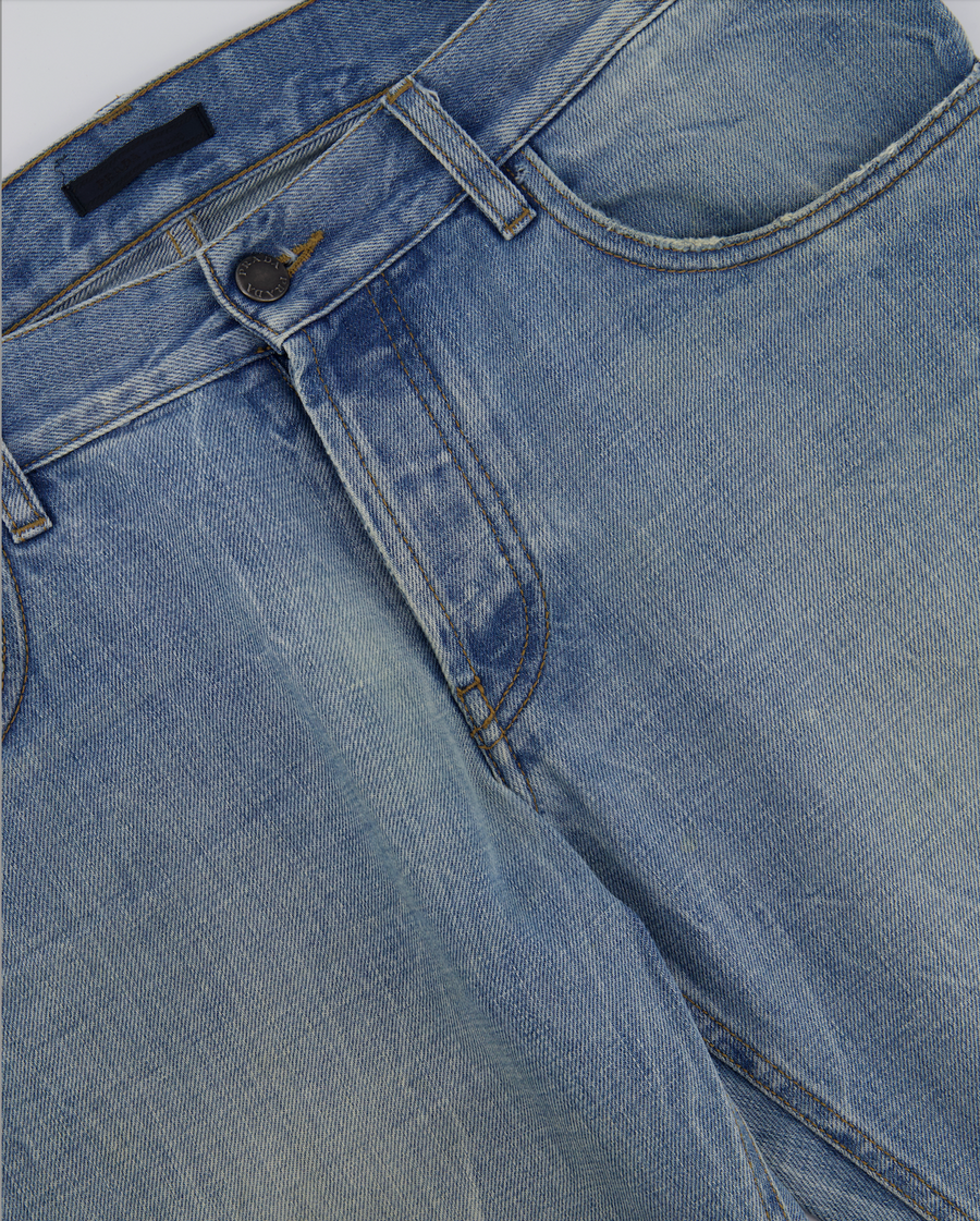 Prada Men's Blue Stone Wash Slim Jeans Size 32