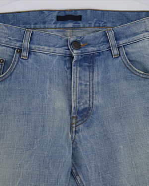 Prada Men's Blue Stone Wash Slim Jeans Size 32