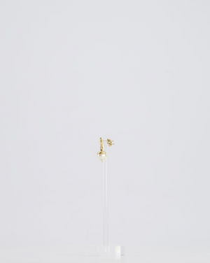 Christian Dior Pearl With Gold CD Drop Earrings