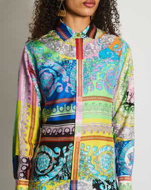 Versace Multicolour Long Sleeve Floral Printed Maxi Dress Size IT 42 (UK 10)