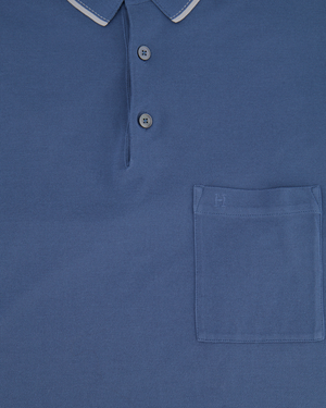 Hermes Menswear Blue Polo T-Shirt with Logo Detailing Size M (UK 10)