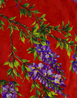 Dolce & Gabbana Red Floral Print Midi Skirt Size IT 40 (UK 8)