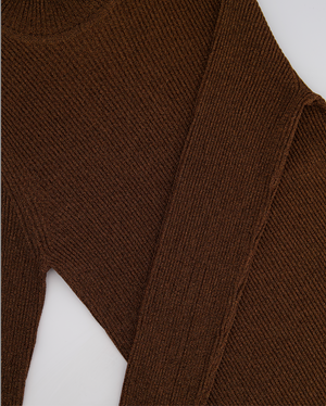 Hermès Bronze Metallic Knitted Longsleeve Jumper Size FR 34 (UK 6)