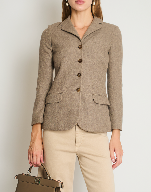 Loro Piana Brown Single Breasted Blazer Size IT 38 (UK 6)