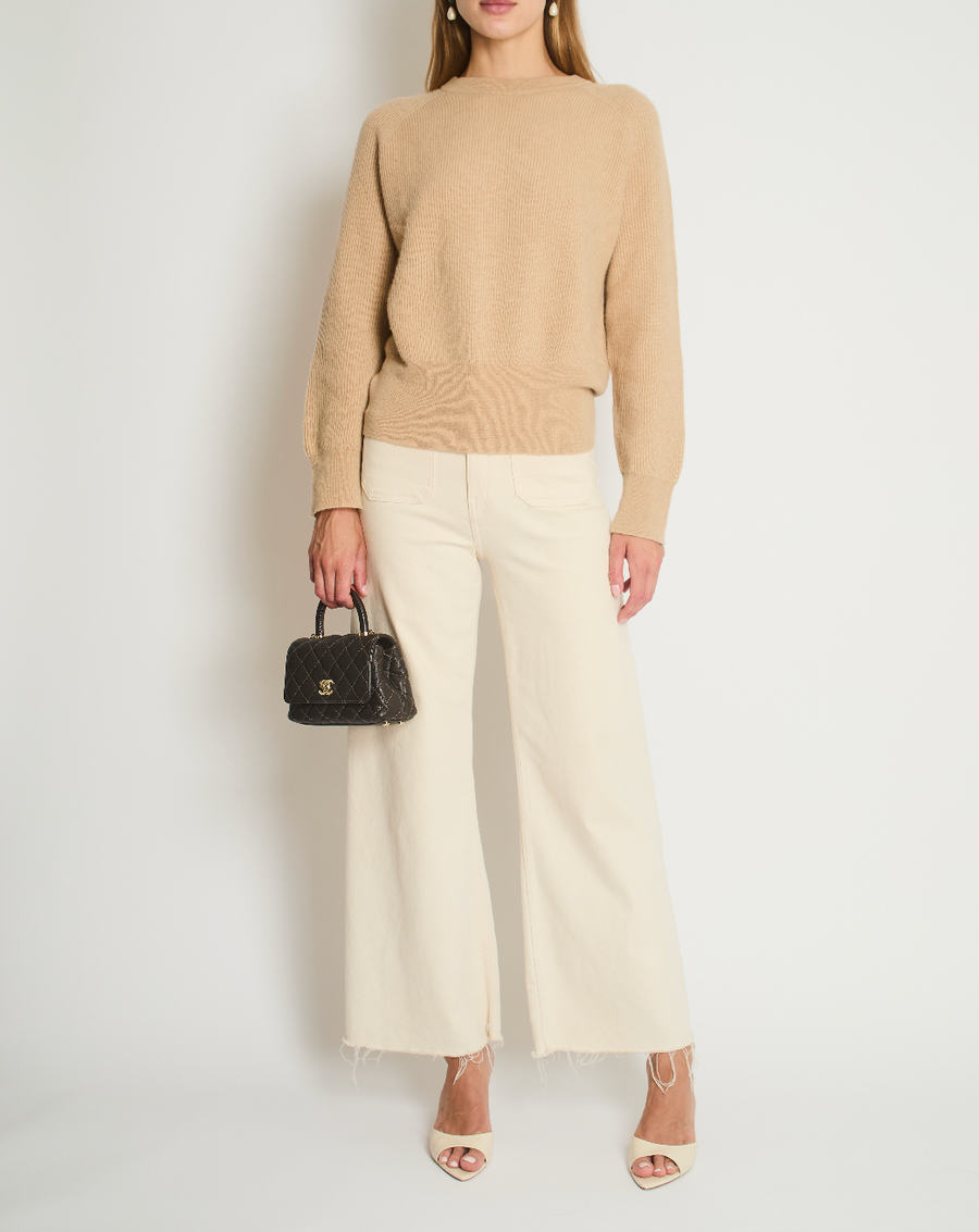The Row Beige Oversized Ribbed Cashmere Jumper Size M (UK 8/10)