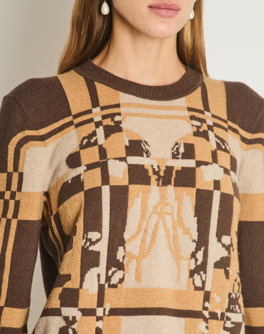 Hermès Brown Brides de Gala Long Sleeve Jumper Size FR 44 (UK 16)
